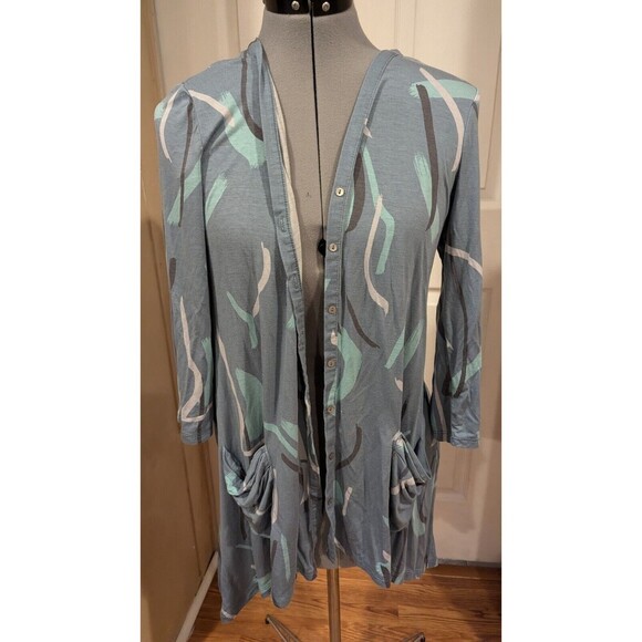 Logo By Lori Goldstein Ocean Colors Costal Drapey Lagan XS Cardigan - Picture 2 of 3
